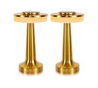 Lumisky Lot de 2 lampes de table sans fil en métal Gold LED blanc chaud/froid 2x CHICGLOW H21cm