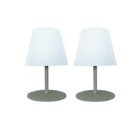 LUMISKY-Lot de 2 lampes IP54 coloris vert effet blanc chaud en métal Batimex - diamètre 10 x 16 cm