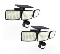 Lumisky Projecteurs solaires SPARKY Lot de 2, LED blanc froid, détecteur de mouvement à fixer H13 cm