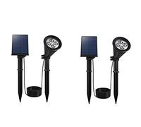 Lumisky Lot de 2 spots solaires projecteurs 2en1 à piquer ou à fixer éclairage puissant dimmable LED blanc SPIKY AWAY H38cm