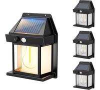 Lot de 4 Appliques Murales Solaires LED Blanc Chaud 4X SUNFLARE Ampoules H17cm