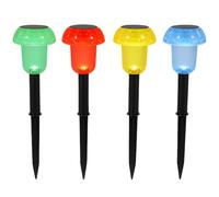 Lumisky Lot de 4 balises solaires champignons multicolores 4x MUSHY H24cm