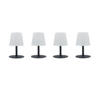 Lumisky Lot de 4 Lampe de table sans fil pied en acier gris LED blanc chaud/blanc dimmable STANDY MINI Rock H25cm