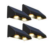 Lumisky Lot de 4 Lampes Murales Solaires LED Blanc KYLA - Éclairage Moderne, Étanches et Autonomes, Idéales pour Terrasse, Jardin, Allée et Extérieur