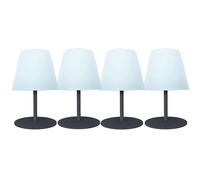 Lumisky Lot de 4 minis lampes de table LED gris sans fil blanc dimmable 2X TWINS ROCK H16cm