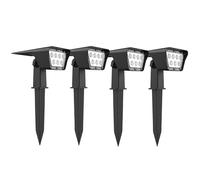 Lumisky Lot de 4 spots solaires projecteur 2 en 1 à piquer ou à fixer rectangulaires éclairage puissant dimmable LED blanc CURTIS H 31.5cm