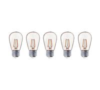Lumisky Lot de 5 ampoules LED E27 blanc chaud filament vintage compatible guirlande PARTY BULB FILAMENT H9cm