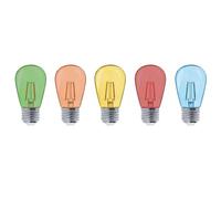 Lumisky Lot de 5 ampoules LED E27 multicolore globe compatible guirlande PARTY BULB COLOR H7cm