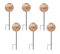 Lumisky Lot de 6 balises solaires style oriental à planter LED blanc chaud AGADIR H45cm