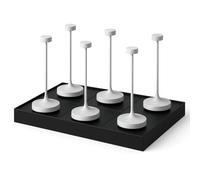 Lumisky Lot de 6 Lampe de table sans fil LED blanc chaud dimmable RUBY WHITE H25cm Blanc avec plateau de chargement
