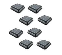 Lot de 8 balises solaires de jardin carrées à poser balisage LED blanc chaud 8x QUADRY 12x12cm
