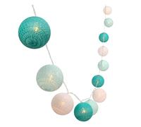 LUMISKY / LUMIJARDIN Guirlande lumineuse solaire boules de coton 10 ampoules LED blanc chaud MIMY PASTEL SOLAR 3.80m