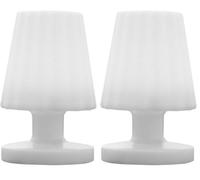 Lumisky Mini lampe à poser rechargeable sans fil LED blanc chaud dimmable LADY MINI H22cm (Lot de 2)