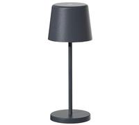 Lumisky Mini lampe de table touch sans fil en aluminium gris LED MINI ROCK blanc dimmable H22cm
