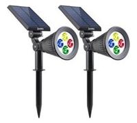 Lumisky Spots solaires SPIKY C34 – Lot de 2, 2 en 1 piquer/fixer LED multicolore dimmable H42cm
