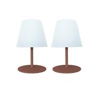Lumisky Set de 2 lampes de table LED sans fil TWINS Terracota H16cm