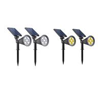 Lumisky SPIKY W34 X2 Set de 2 Projecteur Spot Solaire 4 LED Extérieur Etanche Lumière Blanche 2-en-1 & Warm X2 Lot de 2 projecteur Spot Lumineux Solaire lumière Blanc Chaud à piquer