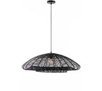 Lumisky Suspension ALBA BLACK en corde naturelle avec monture électrique E27 80cm diamètre