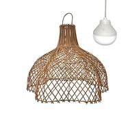 Lumisky Suspension ARIA NOMAD en rotin style bohème avec ampoule LED blanc/RGB nomade