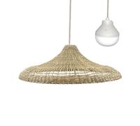 Lumisky Suspension FREYA LARGE NOMAD en herbe marine naturelle style bohème avec ampoule LED blanc/RGB nomade