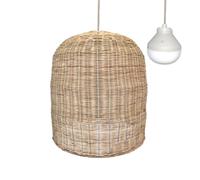 Lumisky Suspension GIACOMO NOMAD en rotin naturel style bohème avec ampoule LED blanc/RGB nomade