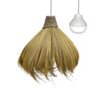 Lumisky Suspension MASAI NOMAD en herbe de rayung style bohème avec ampoule LED blanc/RGB nomade