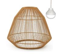 Lumisky Suspension MAYA NOMAD en poly rotin style bohème avec ampoule LED blanc/RGB nomade