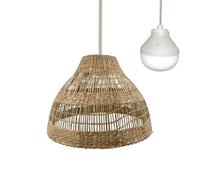 Lumisky Suspension MERIDA NOMAD en herbe marine style bohème avec ampoule LED blanc/RGB nomade