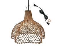 Lumisky Suspension sur secteur pour l'extérieur ARIA OUTDOOR CABLE en rotin naturel style bohème 5m de longueur de câble