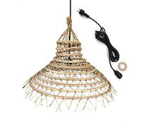Lumisky Suspension sur secteur pour l'extérieur GAIA OUTDOOR CABLE en fibre de palmier dattier naturelle bohème 5m de longueur de câble