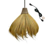 Lumisky Suspension sur secteur pour l'extérieur MASAI OUTDOOR CABLE en herbe de rayung style bohème 5m de longueur de câble