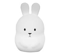 Lumisky Veilleuse LED Tactile sans Fil Lapin bébé H19CM Bunny, Silicone, Blanc, Blanche, 12x12xH19