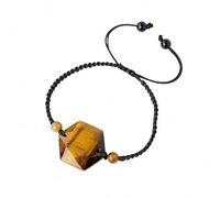 Lumisoul Bracelet hexagramme en cristal brut fait à la main avec cordon tissé à la main, bracelet unique à breloques en forme d'étoile à six branches pour un usage quotidien, bijou cadeau pour homme