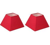 Lumissima 60521 Abat-jour carré rouge, Coton, base 20 x 20 cm x H 14 cm (Lot de 2)