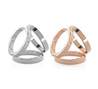 LumiSyne 2 Pièces Broches Clip Foulard Mode Trois Anneaux Boucle Or Argent Anneaux Clip Moderne Simple Triple Foulard En Soie Fermoir Pinces à Echarpe Foulard Boucle Pour Écharpes Châles Vêtements