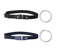LumiSyne 2 Pièces Ceinture Extensible Sans Boucle Femme Homme Ceinture Sans Boucle Ceinture Élastique Invisible Design De Bouton Pression Réglable Dégagement Rapide Ceinture Pour Jeans Pantalon Robe
