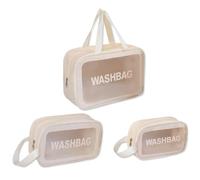 LumiSyne 3 Pièces Trousse De Toilette Transparente Trousse De Maquillage Trousse De Toilette Voyage avec Fermeture à Glissière Poignée Imperméable PVC Translucide Sac De Lavage Trousse De Cosmétiques