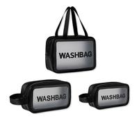 LumiSyne 3 Pièces Trousse De Toilette Transparente Trousse De Maquillage Trousse De Toilette Voyage avec Fermeture à Glissière Poignée Imperméable PVC Translucide Sac De Lavage Trousse De Cosmétiques