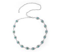 LumiSyne Ceinture Chaîne Turquoise Western Rétro en Métal Réglable Gland Corps Or Argenté Pour Taille - Pour Robe Pantalon Manteau Jeans