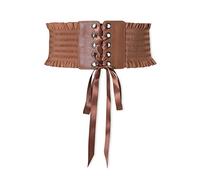 LumiSyne Ceinture Corset à Lacets Pour Femme Ceinture Élastique Large Conception De Bouton Pression Garniture à Volants Mode Extensible Ceinturon Vintage Ceinture Cinch Pour Robe Combinaison Manteau