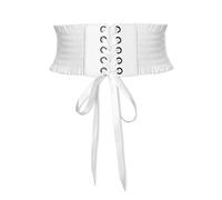 LumiSyne Ceinture Corset à Lacets Pour Femme Ceinture Élastique Large Conception De Bouton Pression Garniture à Volants Mode Extensible Ceinturon Vintage Ceinture Cinch Pour Robe Combinaison Manteau