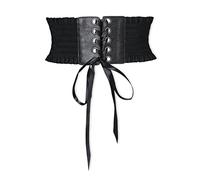 LumiSyne Ceinture Corset à Lacets Pour Femme Ceinture Élastique Large Conception De Bouton Pression Garniture à Volants Mode Extensible Ceinturon Vintage Ceinture Cinch Pour Robe Combinaison Manteau