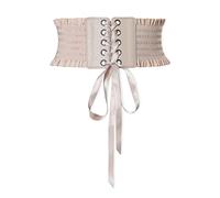 LumiSyne Ceinture Corset à Lacets Pour Femme Ceinture Élastique Large Conception De Bouton Pression Garniture à Volants Mode Extensible Ceinturon Vintage Ceinture Cinch Pour Robe Combinaison Manteau