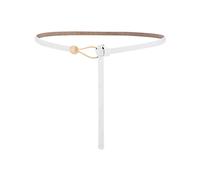 LumiSyne Ceinture En Cuir Pour Femmes Fine Ajustable Mode Sans Boucle De Vachette Alliage Décorative Robe Manteau Chemise, Nouveau Blanc, Taille unique, (LS-6CJ008)