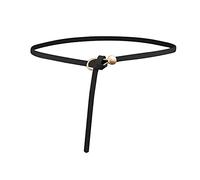 LumiSyne Ceinture en Cuir Vachette Fine Ajustable sans Boucle Alliage Boucle Décorative pour Robe Manteau Chemise