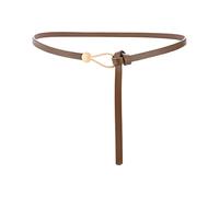 LumiSyne Ceinture Fine En Cuir Réglable Pour Femmes, Ceinture Mode Sans Boucle, Chameau