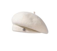 LumiSyne Chapeau Béret pour Femme Style Classique Français Laine Mélangée Couleur Unie avec Décoration Métallique Ajustable Vintage Élégant Béret Artiste Peintre Chapeau Léger Chaud Our Automne Hiver