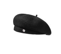 LumiSyne Chapeau Béret pour Femme Style Classique Français Laine Mélangée Couleur Unie avec Décoration Métallique Ajustable Vintage Élégant Béret Artiste Peintre Chapeau Léger Chaud Our Automne Hiver