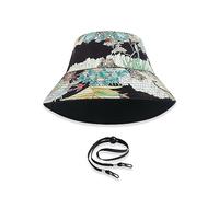 LumiSyne Chapeau De Pêcheur Réversible Unisexe Couleur Unie avec Lettres/Imprimé Style Hawaïen Bob Chapeau De Seau avec Jugulaire Détachable Pliable Coton Chapeau De Soleil pour Été Plage Voyage
