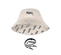 LumiSyne Chapeau De Pêcheur Réversible Unisexe Couleur Unie avec Lettres/Imprimé Style Hawaïen Bob Chapeau De Seau avec Jugulaire Détachable Pliable Coton Chapeau De Soleil pour Été Plage Voyage